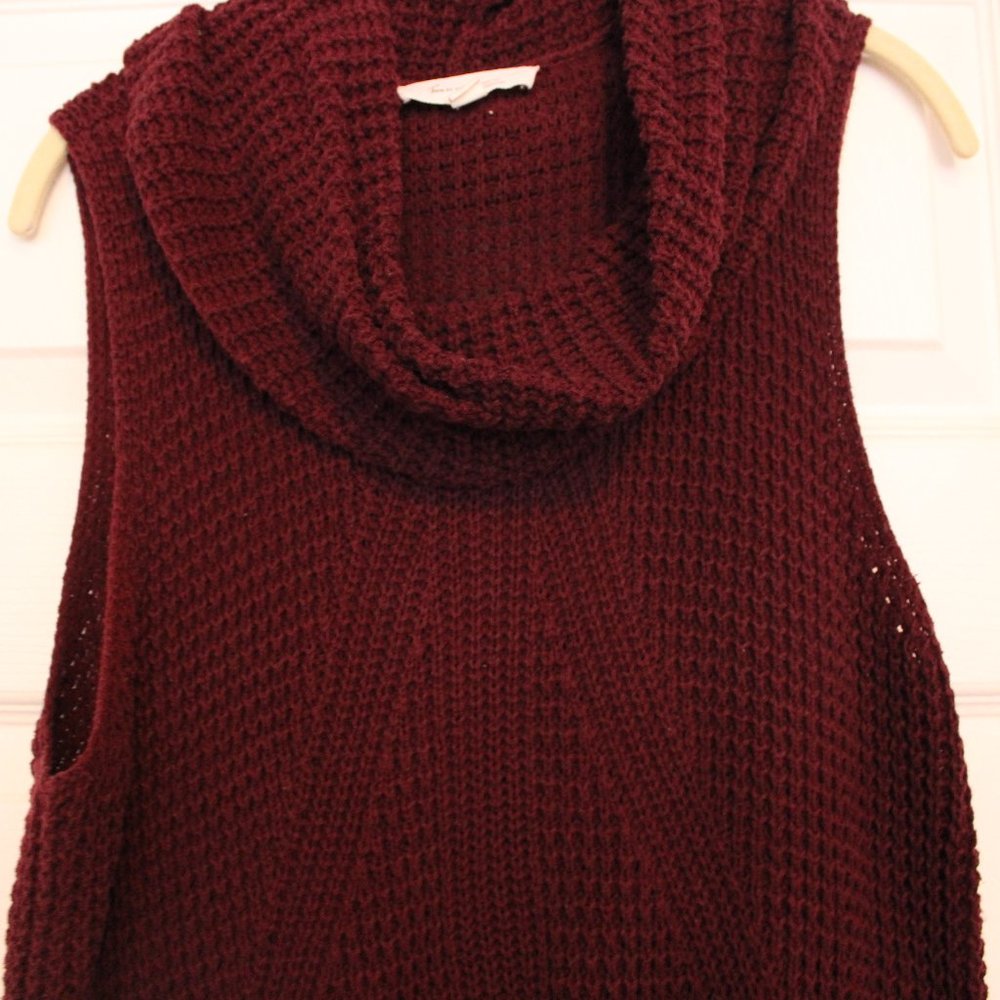 Vince Camuto Burgundy Cowl Neck Sweater Vest